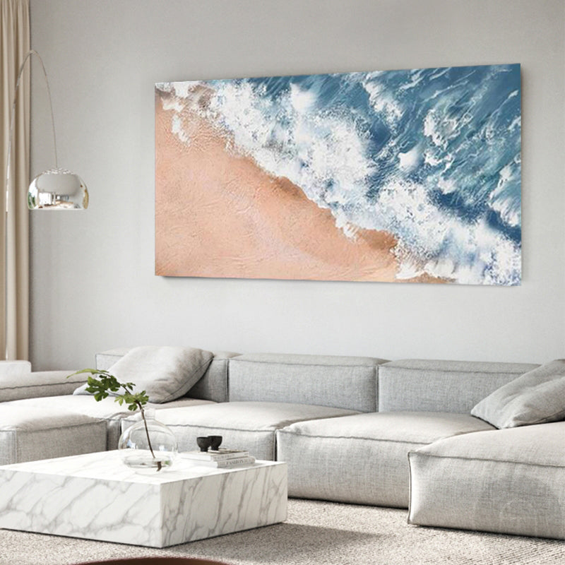 Serene Ocean Wave Oil Painting for Coastal Home D√©cor