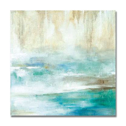Tranquil Ocean Horizon - Abstract Oil Painting for Serene Home Decor