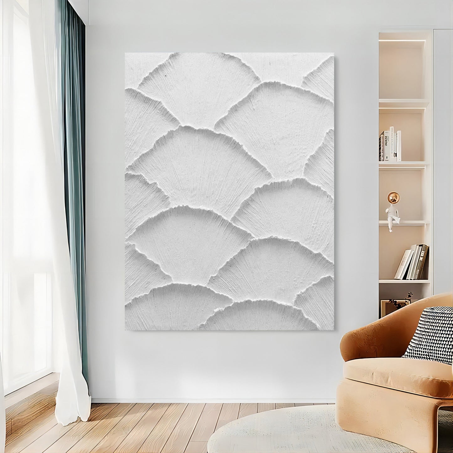 Textured White Plaster Oil Painting for Modern Home Decor Enhancement