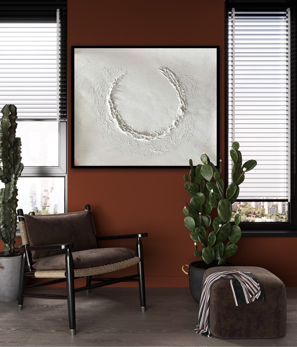 Serene Moonlight Abstract Oil Painting for Modern Home Decor