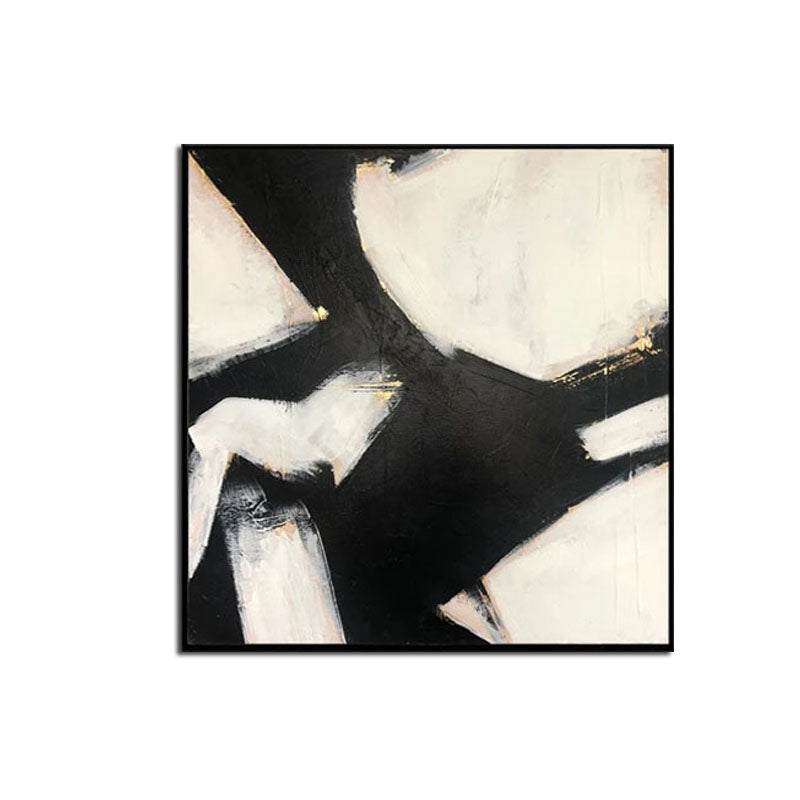 Abstract Black and White Eagle Painting for Modern Home Decor
