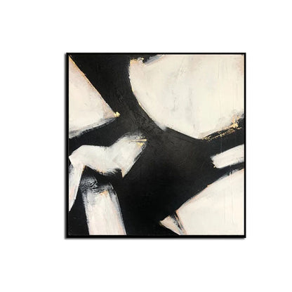 Abstract Black and White Eagle Painting for Modern Home Decor