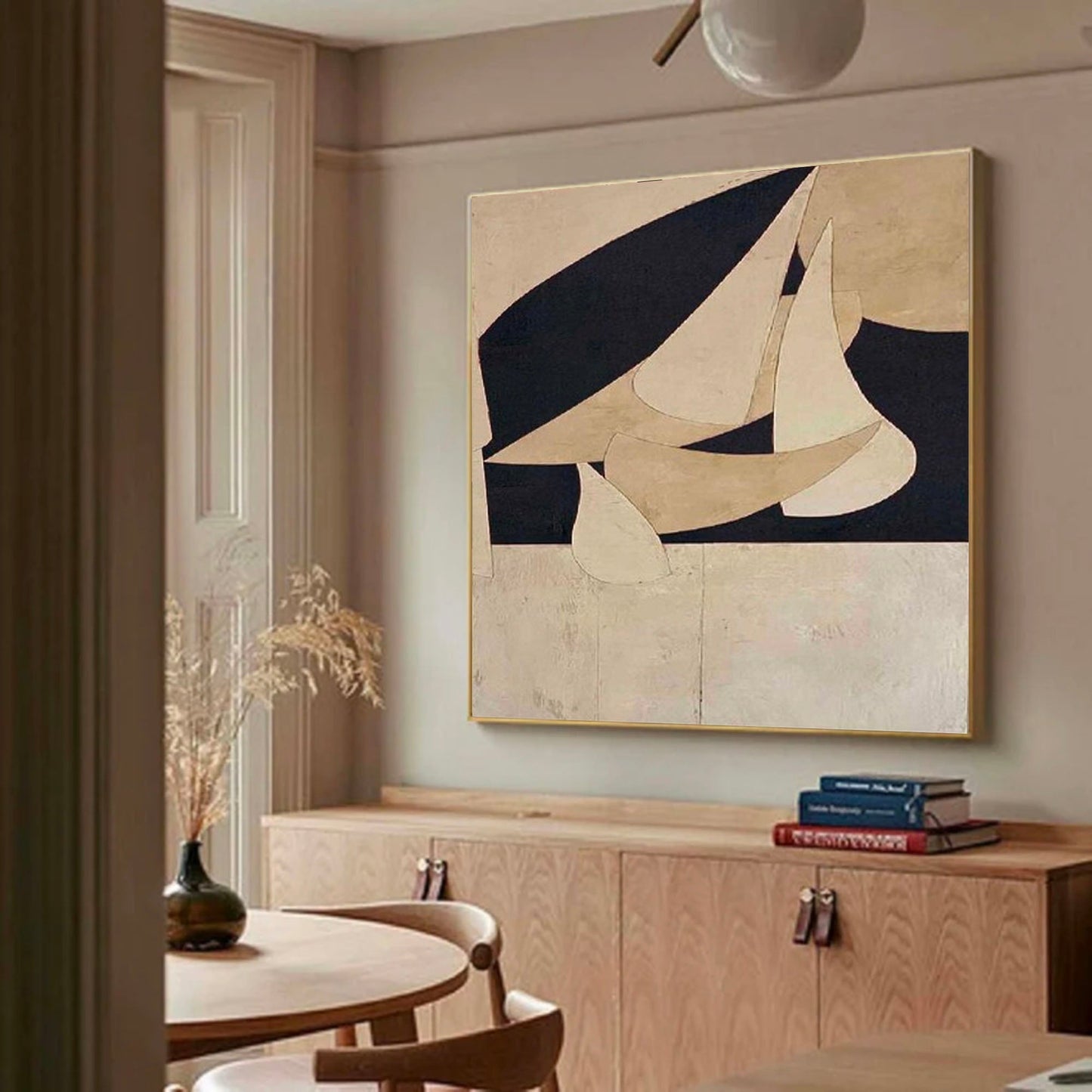 Elegant Minimalist Abstract Oil Painting for Modern Home Decor