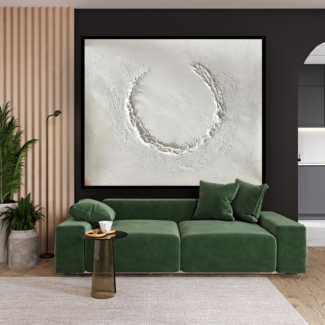 Serene Moonlight Abstract Oil Painting for Modern Home Decor