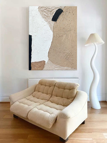 Abstract Minimalist Geometric Oil Painting for Modern Home Decor