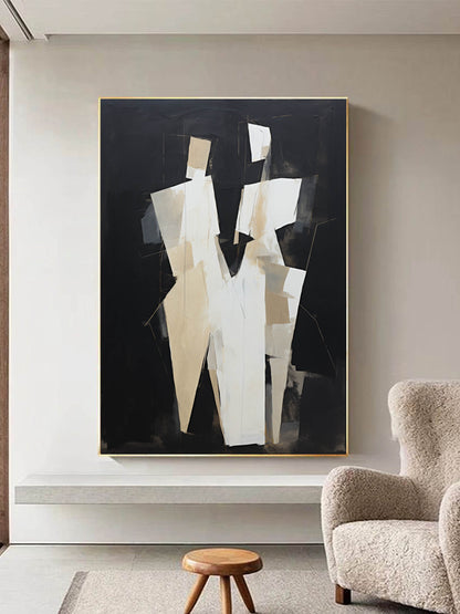 Abstract Minimalist Oil Painting for Modern Home Decor