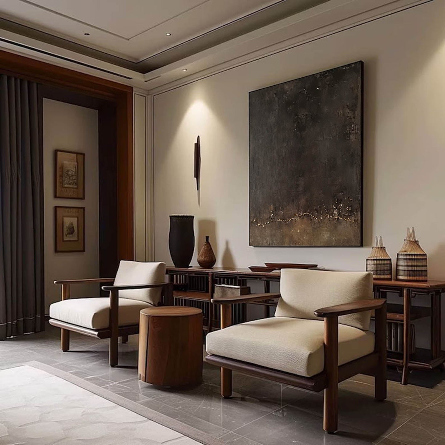 Elegant Minimalist Abstract Oil Painting for Modern Home Decor