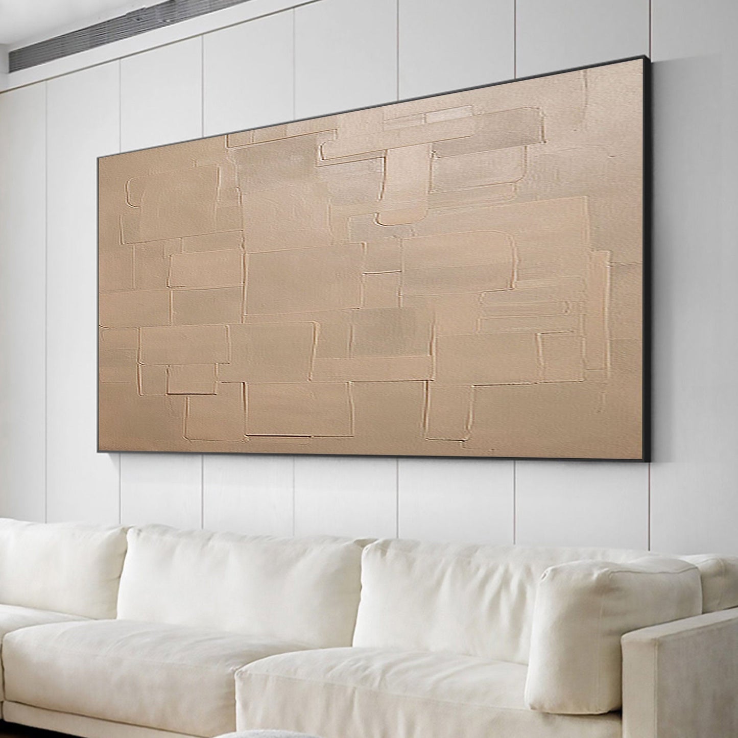 Neutral Tones Abstract Oil Painting for Modern Home Décor