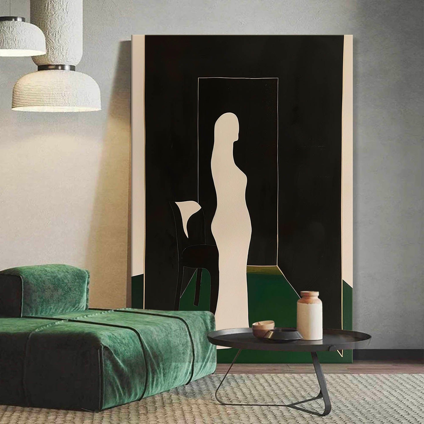 Elegant Minimalist Woman in Contemporary Art for Modern Home Decor