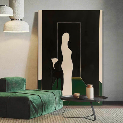 Elegant Minimalist Woman in Contemporary Art for Modern Home Decor