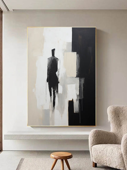 Elegant Abstract Minimalist Oil Painting for Modern Home Decor