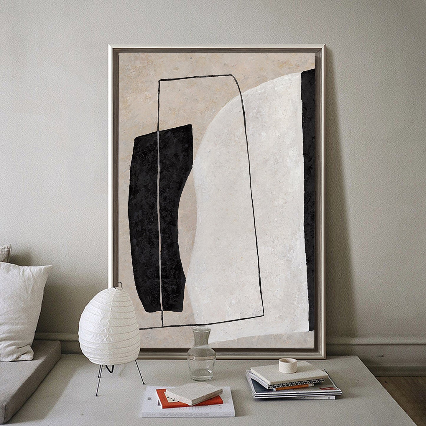 Contemporary Minimalist Abstract Oil Painting for Modern Home Decor