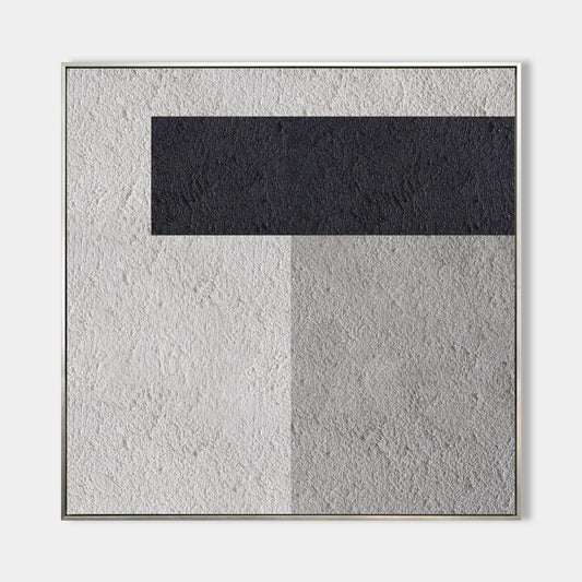 Elegant Black and White Minimalist Oil Painting for Modern Home Decor