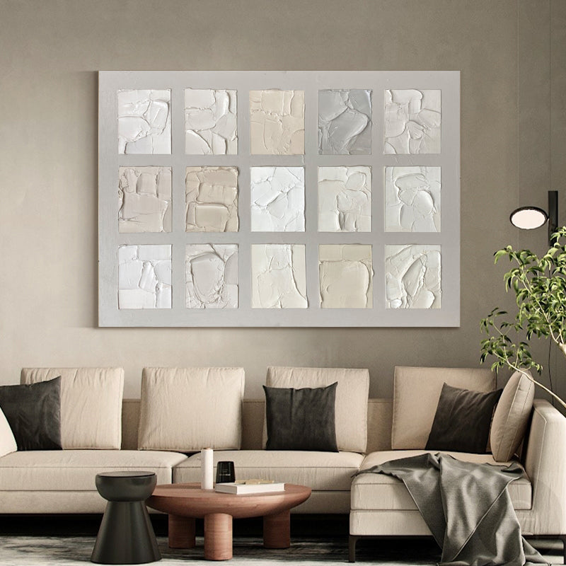 Textured Neutral Tones Modern Abstract Oil Painting for Contemporary Décor