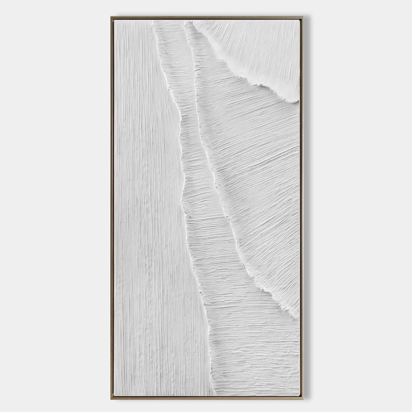 Textured White Abstract Oil Painting for Modern Minimalist Home Decor