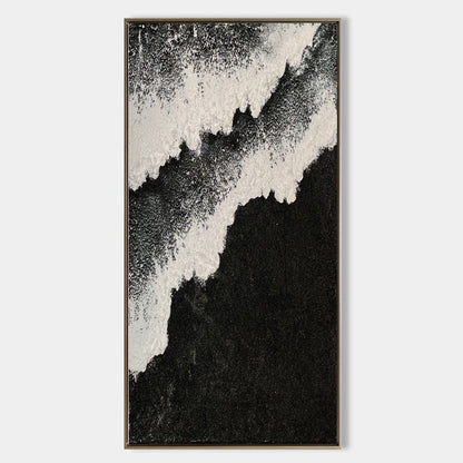 Textured Monochrome Oil Painting for Modern Home Decor