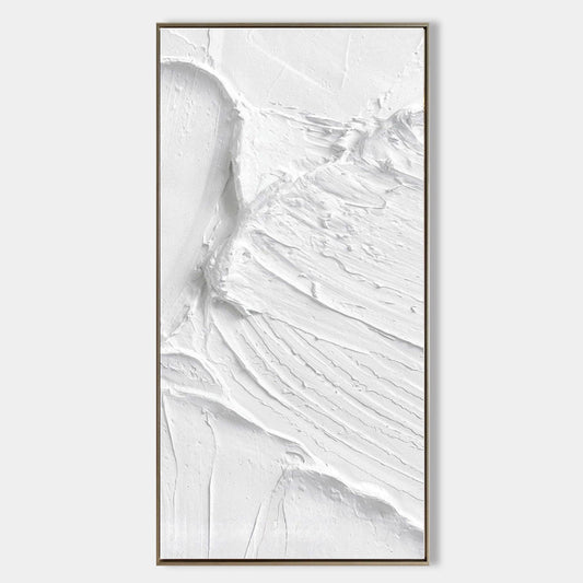 Textured White Oil Painting for Modern Art Lovers - Unique Wall Decor