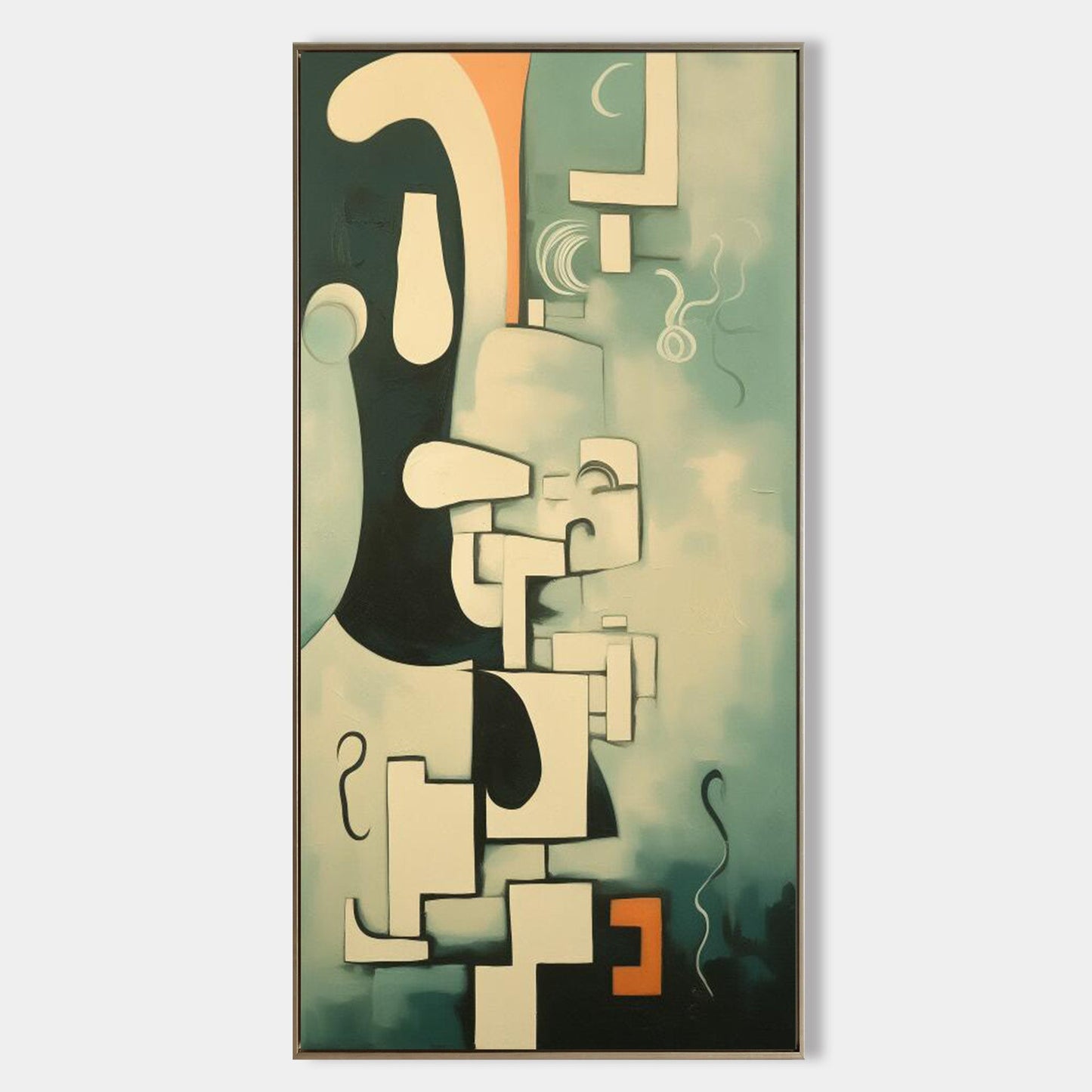 Abstract Minimalist Oil Painting for Modern Home Decor