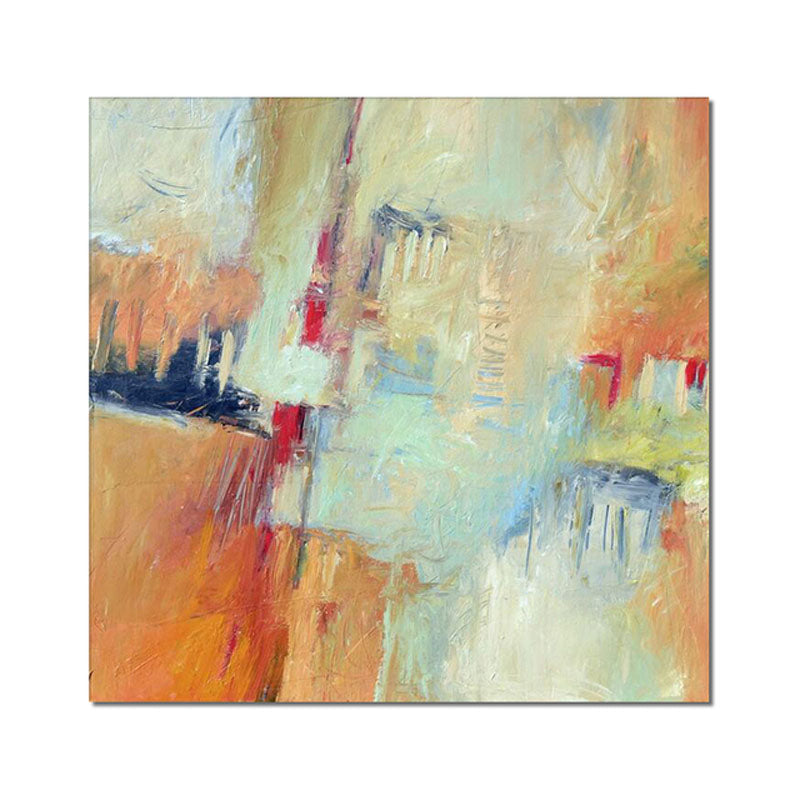 Abstract Oil Painting of Dreamy Gatekeepers in Soft Colors for Modern Decor