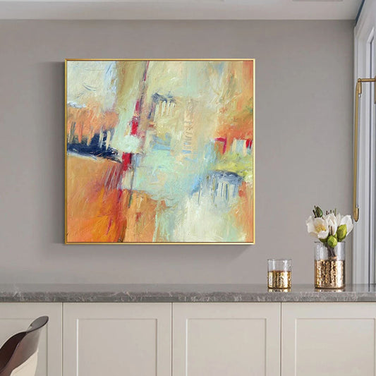 Abstract Oil Painting of Dreamy Gatekeepers in Soft Colors for Modern Decor