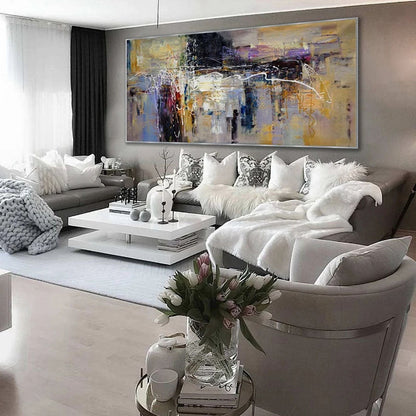 Vibrant Abstract Oil Painting for Modern Home Décor