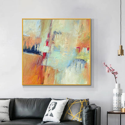 Abstract Oil Painting of Dreamy Gatekeepers in Soft Colors for Modern Decor