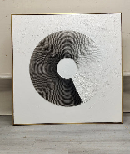 Contemporary Monochrome Abstract Oil Painting for Modern Home Decor