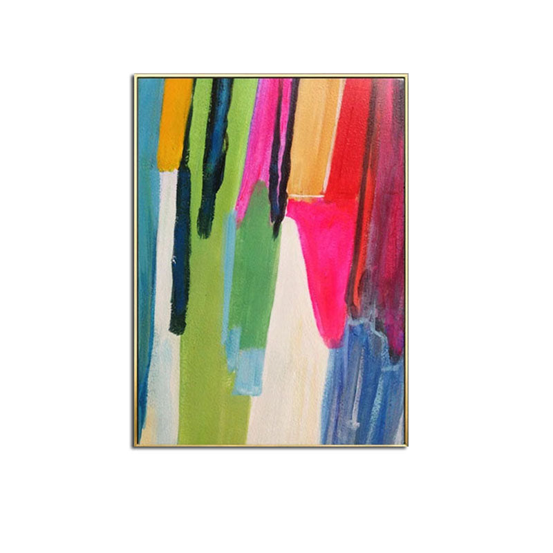 Vibrant Abstract Oil Painting Infused with Colorful Strokes and Dynamic Energy