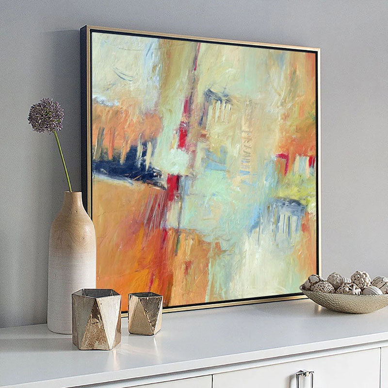 Abstract Oil Painting of Dreamy Gatekeepers in Soft Colors for Modern Decor