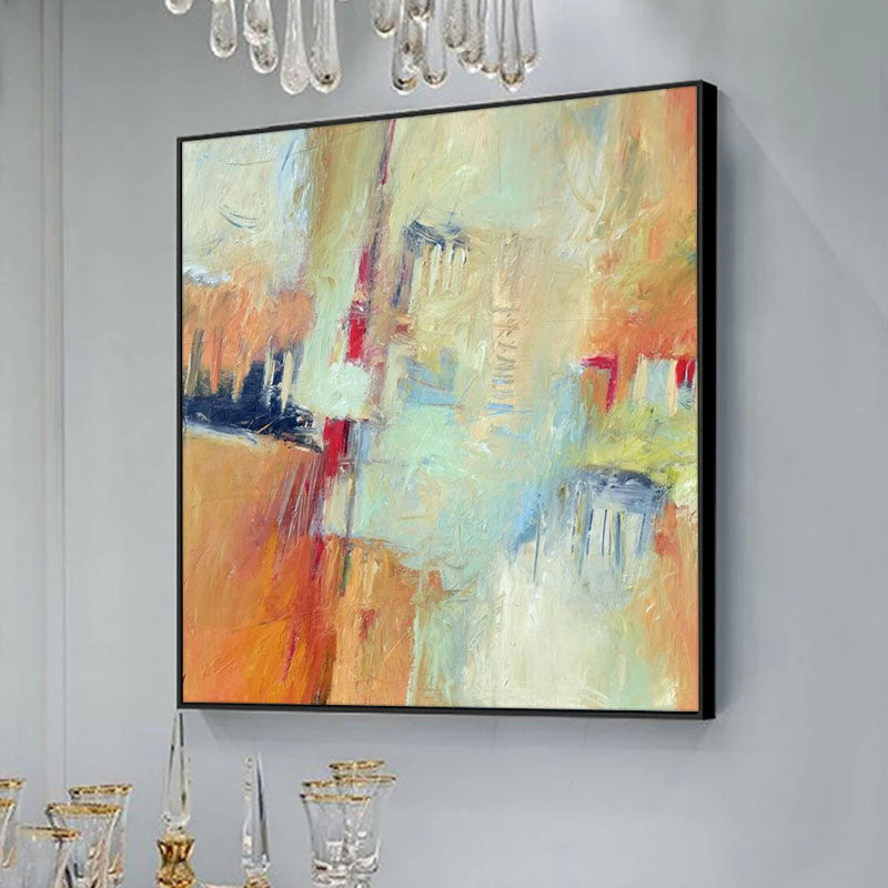 Abstract Oil Painting of Dreamy Gatekeepers in Soft Colors for Modern Decor