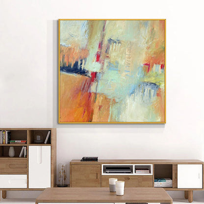 Abstract Oil Painting of Dreamy Gatekeepers in Soft Colors for Modern Decor