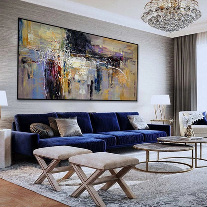 Vibrant Abstract Oil Painting for Modern Home Décor