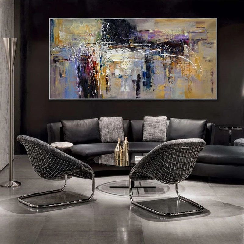 Vibrant Abstract Oil Painting for Modern Home Décor