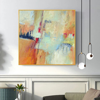 Abstract Oil Painting of Dreamy Gatekeepers in Soft Colors for Modern Decor