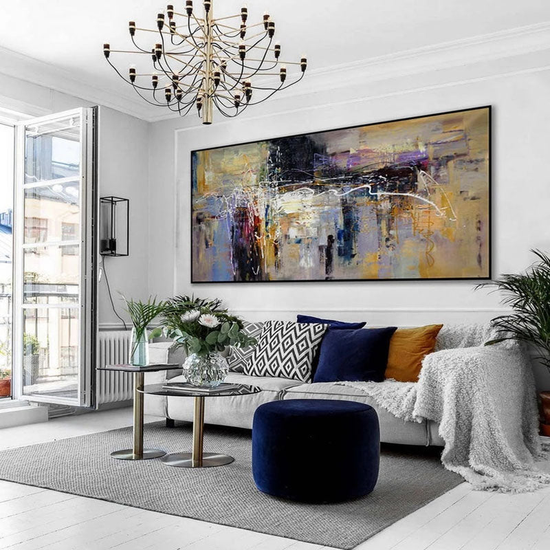 Vibrant Abstract Oil Painting for Modern Home Décor