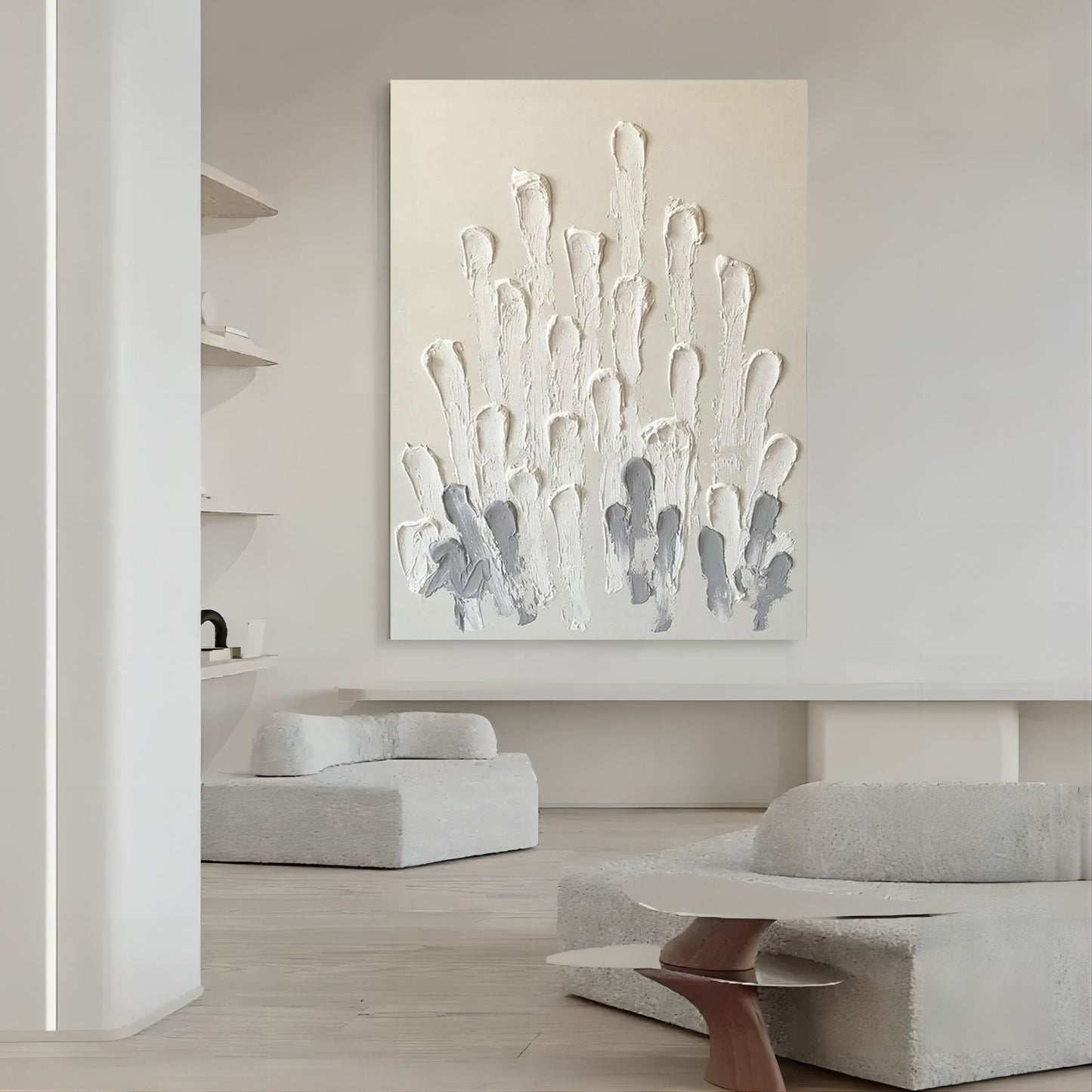 Modern Textured Abstract Oil Painting for Elegant Home Decor