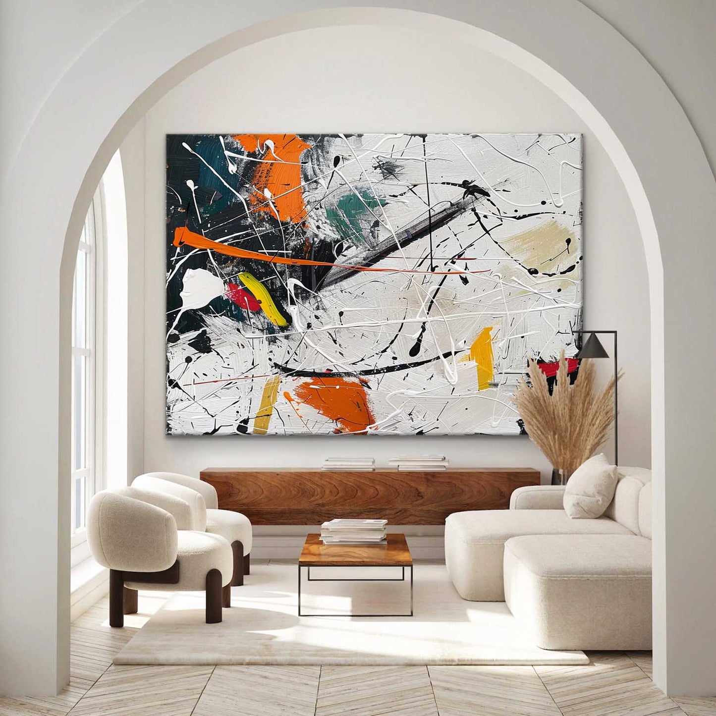 Vibrant Abstract Expressionism Oil Painting for Modern Home Decor