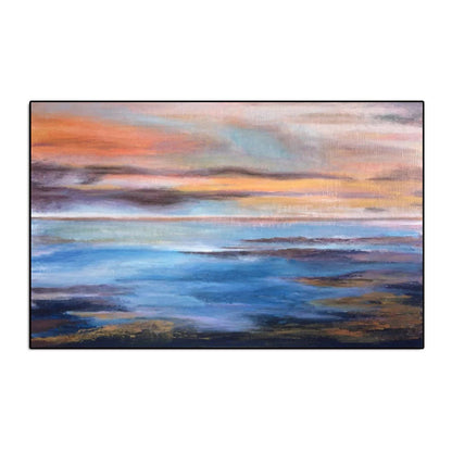 Serene Coastal Sunset Oil Painting for Tranquil Home Decor