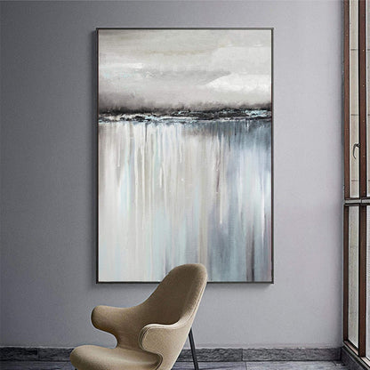 Serene Coastal Landscape Oil Painting - Tranquil Abstract Art for Modern Decor