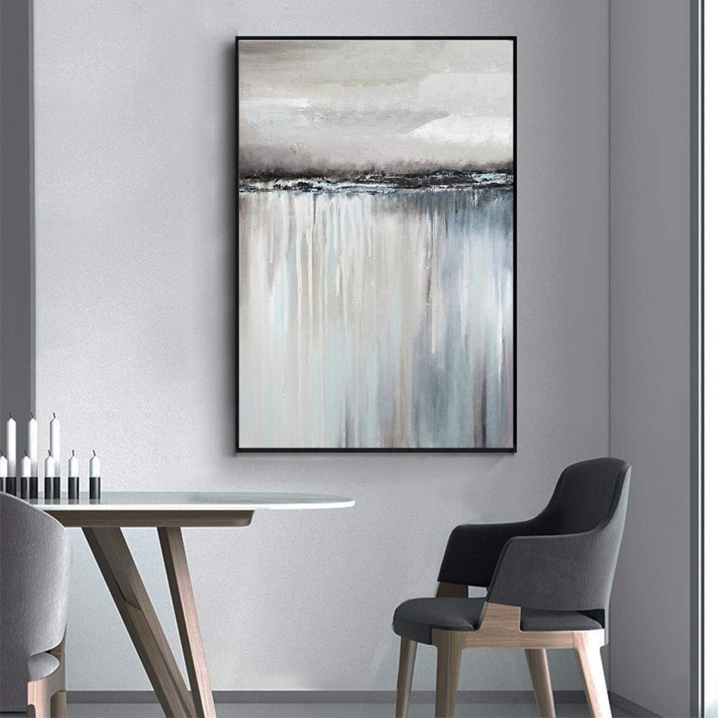 Serene Coastal Landscape Oil Painting - Tranquil Abstract Art for Modern Decor