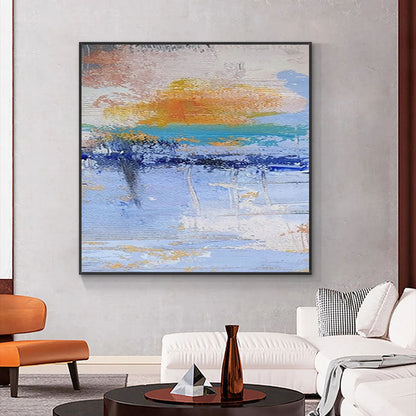 Vibrant Abstract Oil Painting of a Serene Savannah Landscape