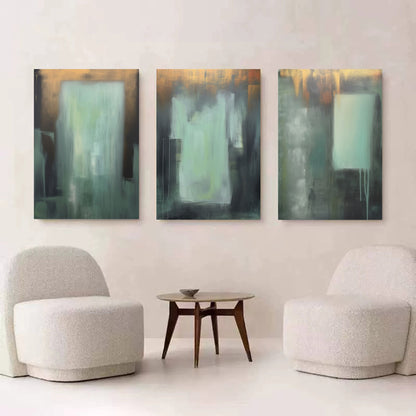 Elegant Abstract Oil Painting Triptych for Modern Home Decor