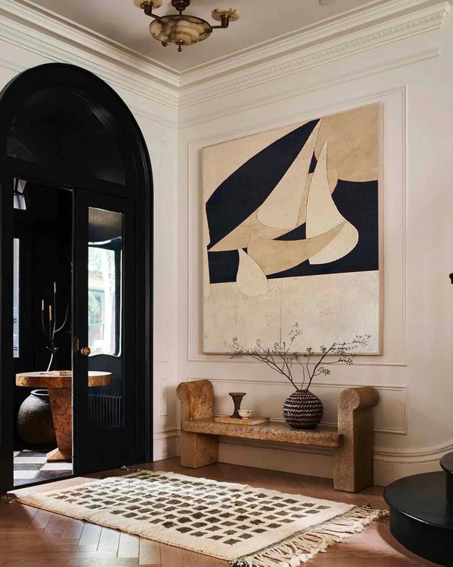 Elegant Minimalist Abstract Oil Painting for Modern Home Decor