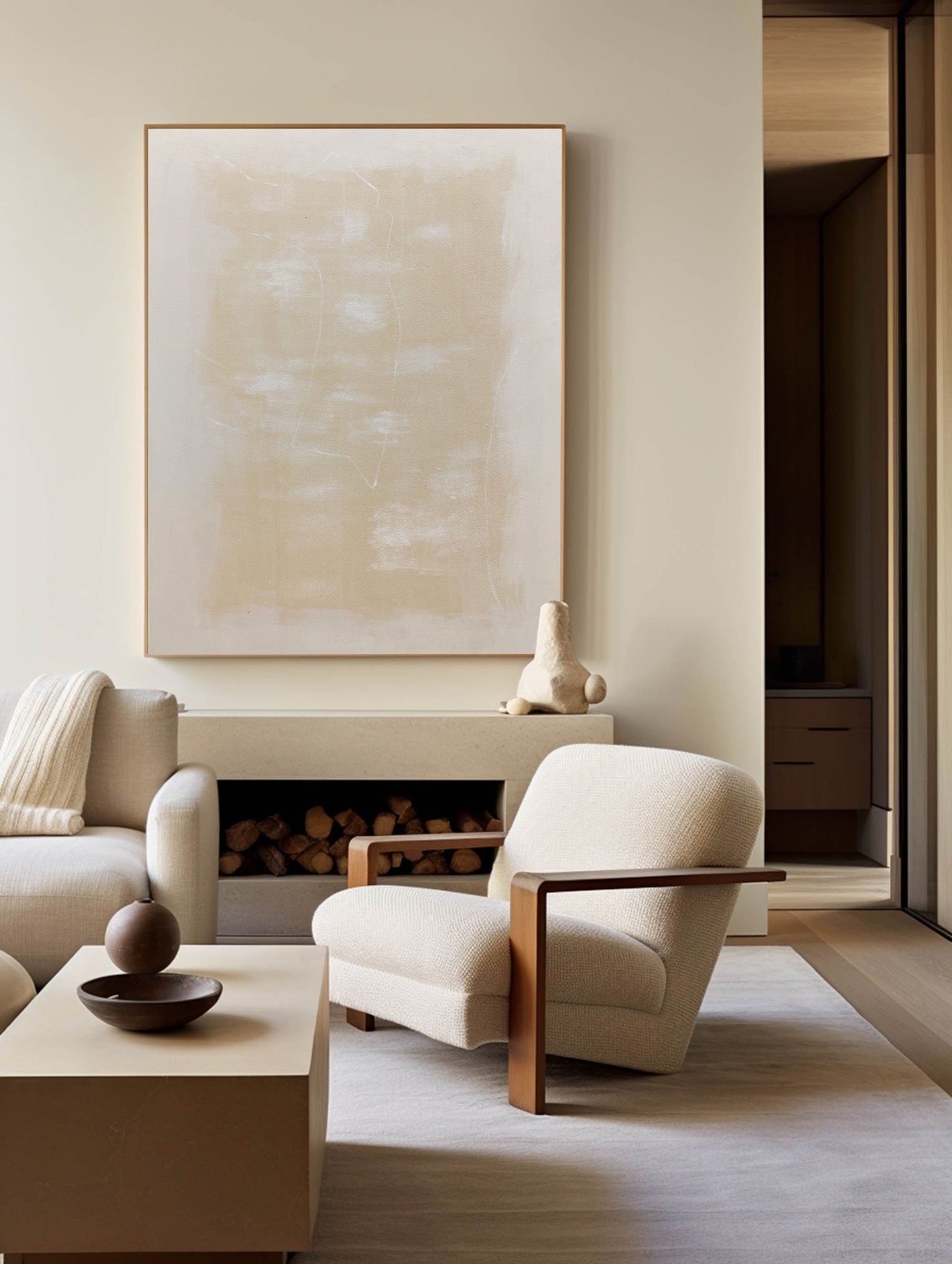 Minimalist Modern Abstract Oil Painting for Home Decor and Art Collectors