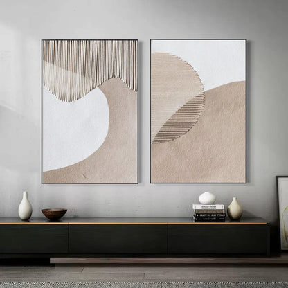 Neutral Beige and Brown Abstract Canvas Art for Modern Home Decor