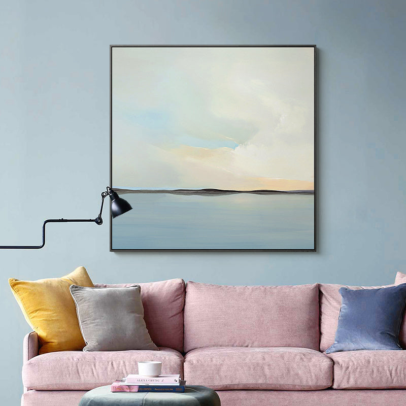 Serene Coastal Landscape Oil Painting for Tranquil Home Decor