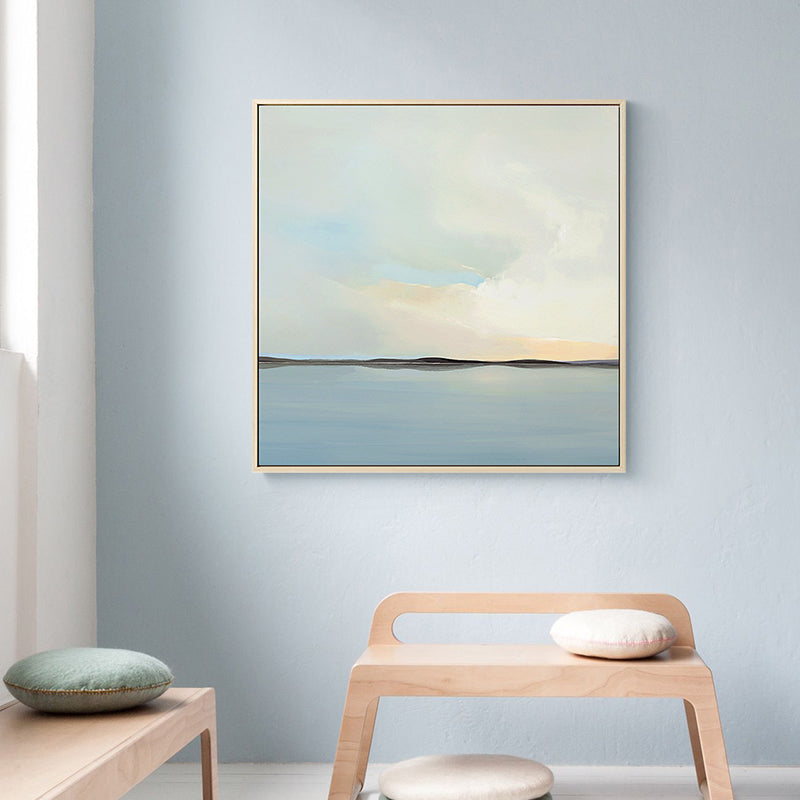 Serene Coastal Landscape Oil Painting for Tranquil Home Decor