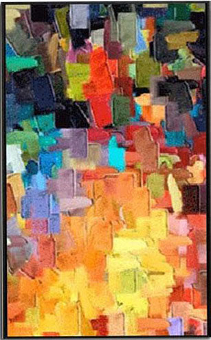 Vibrant Abstract Oil Painting with Bold Colors and Textured Brushstrokes for Modern Decor