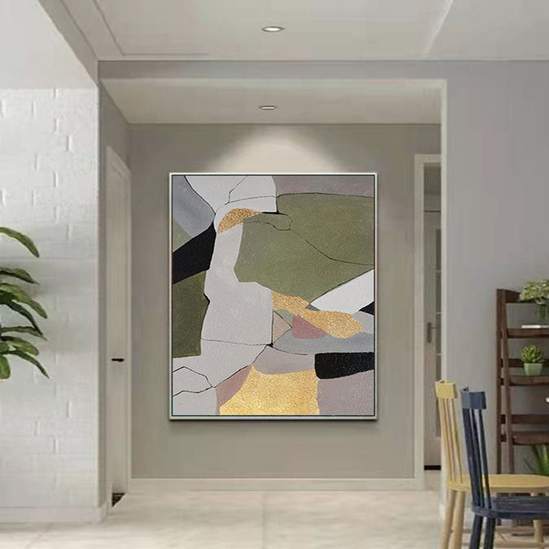 Abstract Harmony in Earthy Tones - Modern Oil Painting for Elegant Home Decor