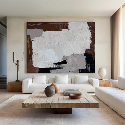 Modern Wabi-Sabi Abstract Oil Painting for Stylish Home Decor